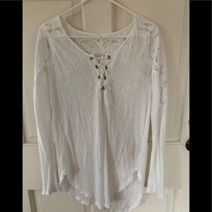 Free people White oversized long sleeve shirt